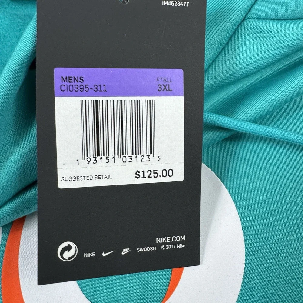 Nike Miami Dolphins On Field Spellout Performance Mens Hoodie 3XL CI0395-311 NWT